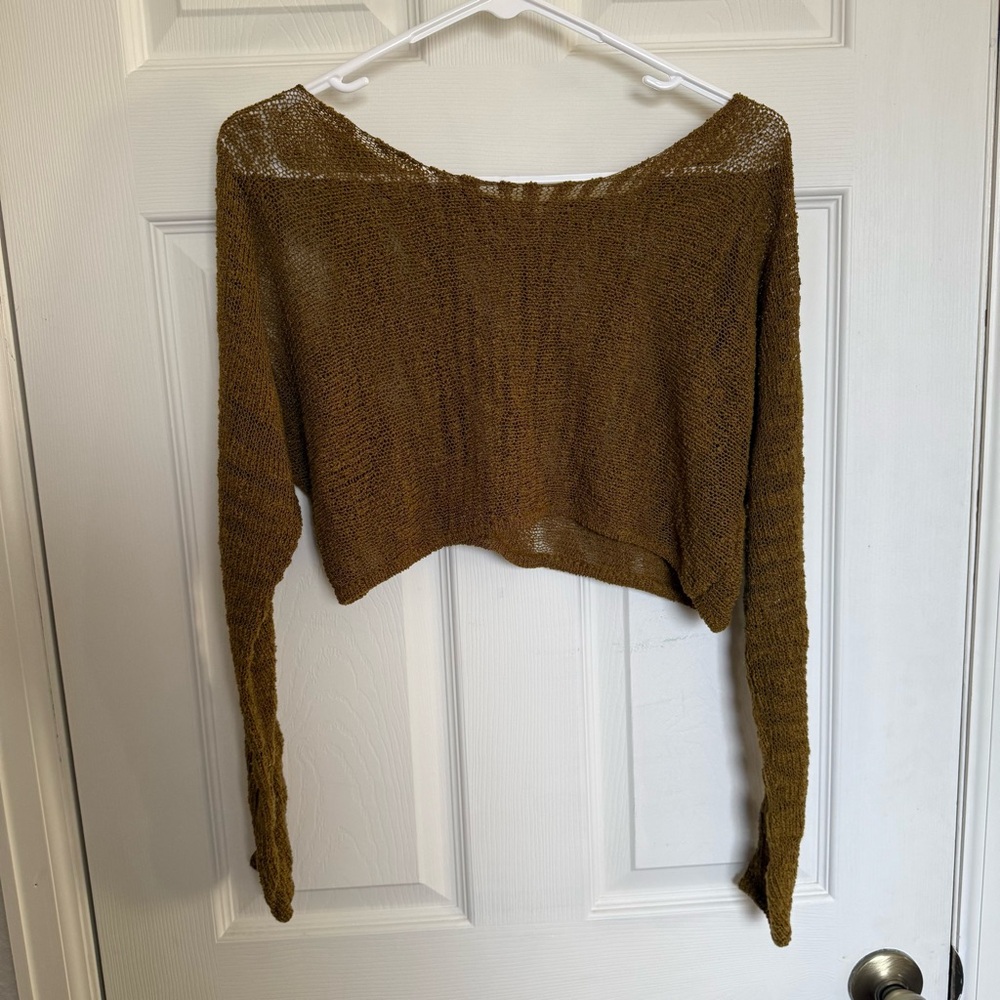 Ann Demeulemeester Cropped Knit Sheer Sweater